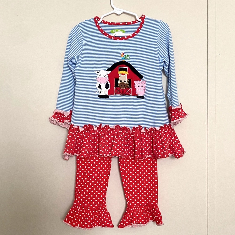 Kids Farm Animal Set - Blue and Red
